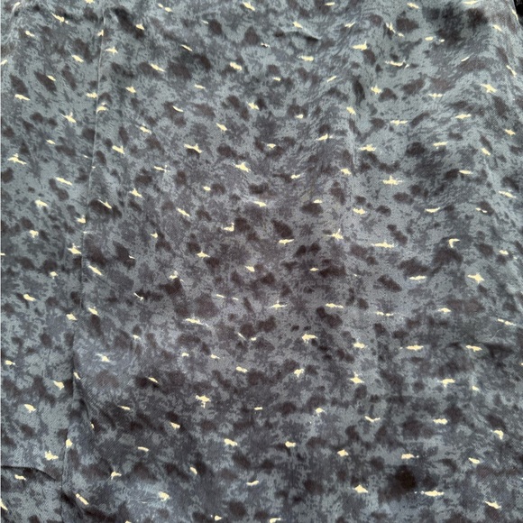 Navy blue abstract print Blouse with Tassel Detail, size L relaxed fit bohemian - Picture 10 of 12